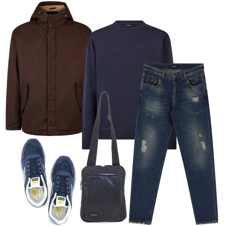 Outfit uomo - I jeans strappati. Stile Casual per Tutti i giorni. Abbinamento con jeans dritti, maglieria, portafogli, giacche, sneakers.