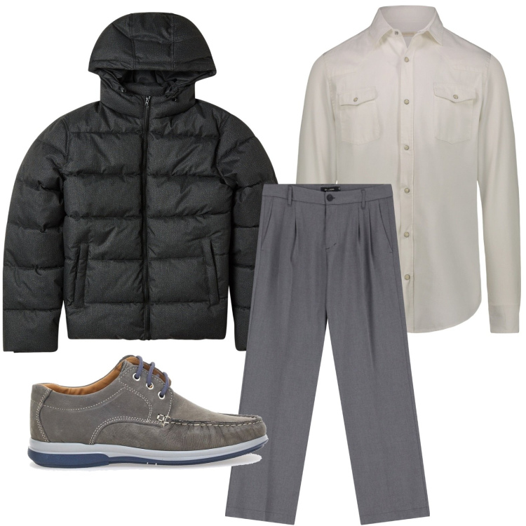 Outfit uomo - Comfort tutto il giorno. Stile Trendy per Tutti i giorni. Abbinamento con giacche, pantaloni, camicie, scarpe stringate.