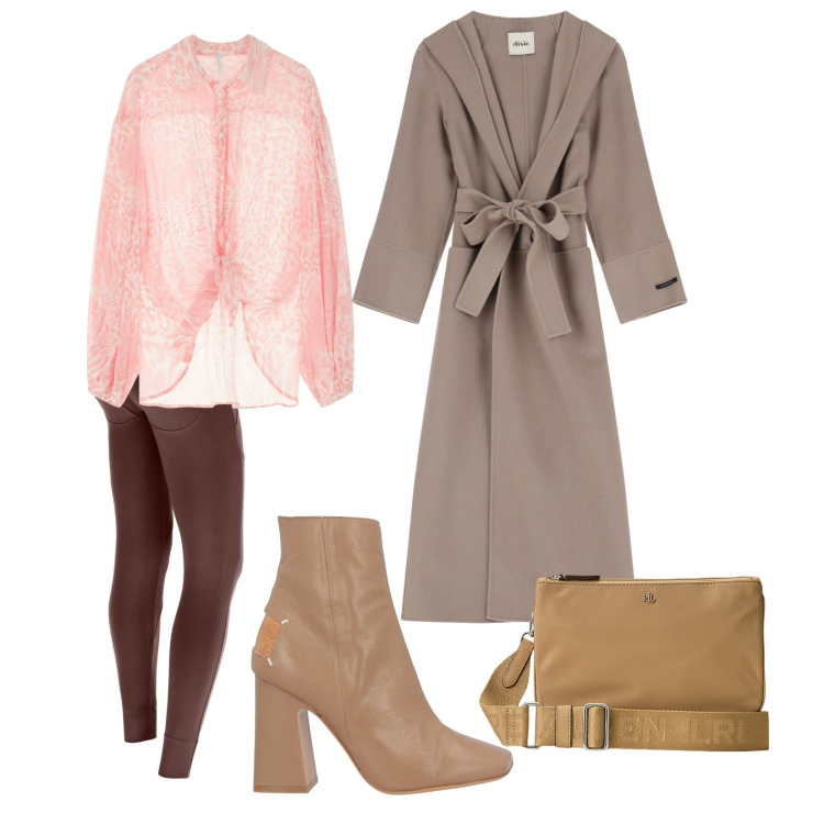 Outfit donna - Total look #2063338. per Tutti i giorni. Abbinamento con stivaletti, camicie, pantaloni skinny, cappotti, borse a tracolla.