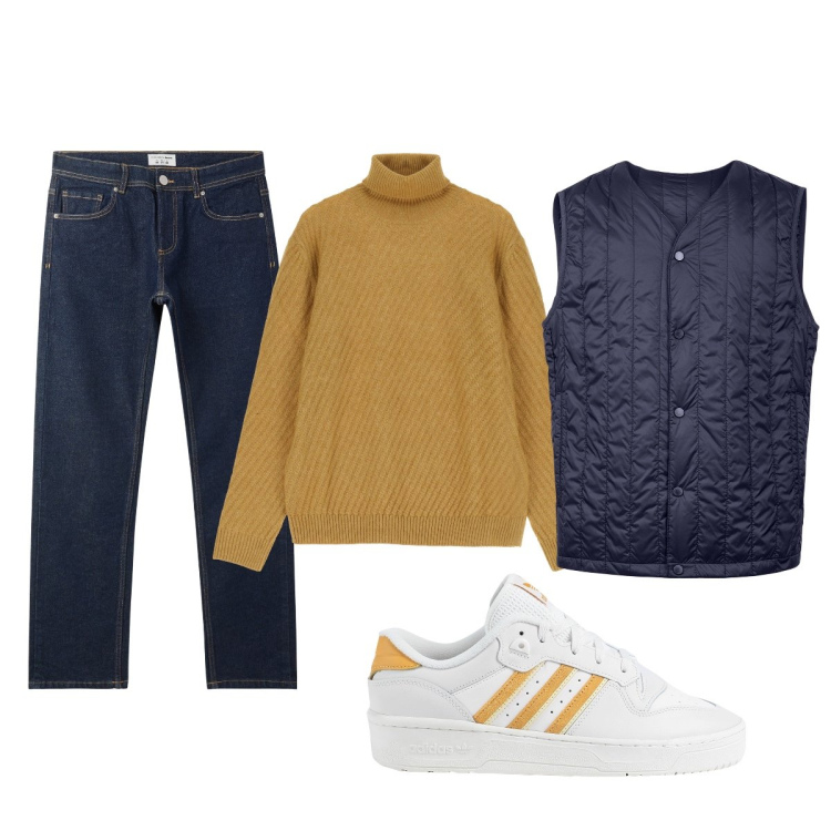 Outfit uomo - Total look #2063357. Stile Casual per Tutti i giorni. Abbinamento con sneakers, jeans, maglieria, piumini.