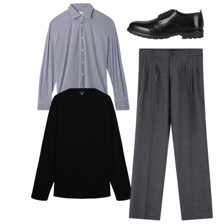 Outfit uomo - Over. Stile Trendy per Serata speciale. Abbinamento con scarpe stringate, t-shirt, camicie, pantaloni.