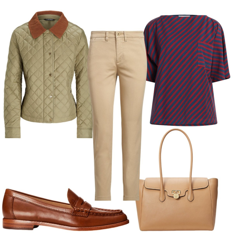 Outfit donna - Total look #2063388. Stile Trendy per Tutti i giorni. Abbinamento con t-shirt, mocassini, pantaloni corti, giacche, borse a mano.