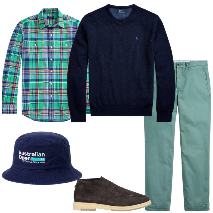 Outfit uomo - Country. Stile Casual per Tutti i giorni. Abbinamento con stivali e stivaletti, maglieria, pantaloni, camicie, cappelli.
