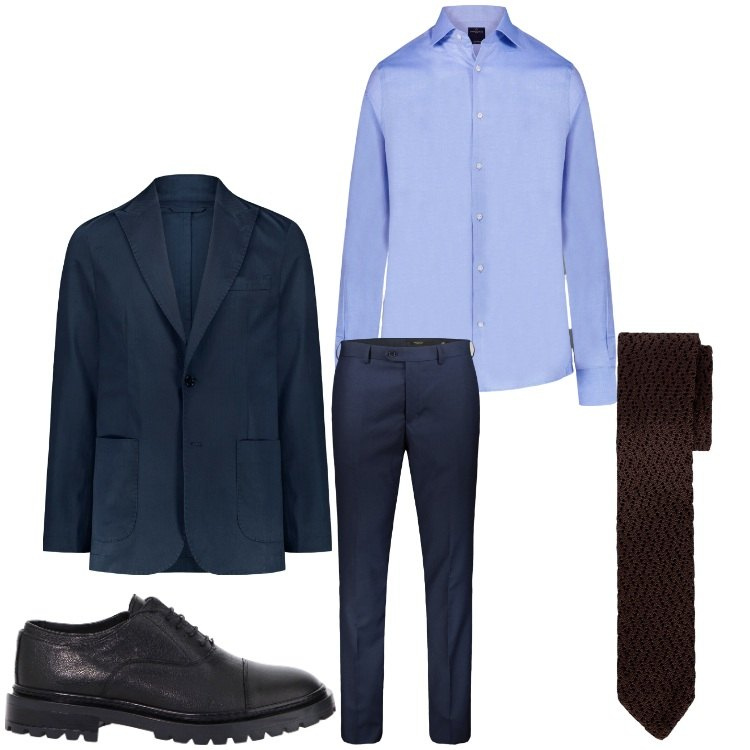 Outfit uomo - Un bravo ragazzo. Stile Business/Elegante per Serata speciale. Abbinamento con scarpe stringate, camicie, giacche, pantaloni, cravatte.