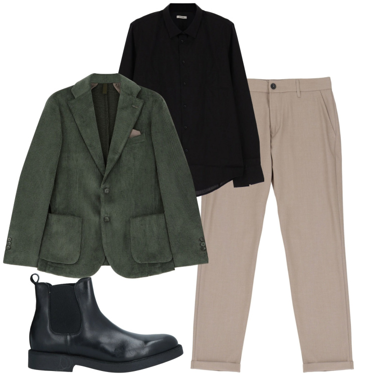 Outfit uomo - City. Stile Urban per Tutti i giorni. Abbinamento con stivali e stivaletti, camicie, giacche, pantaloni.