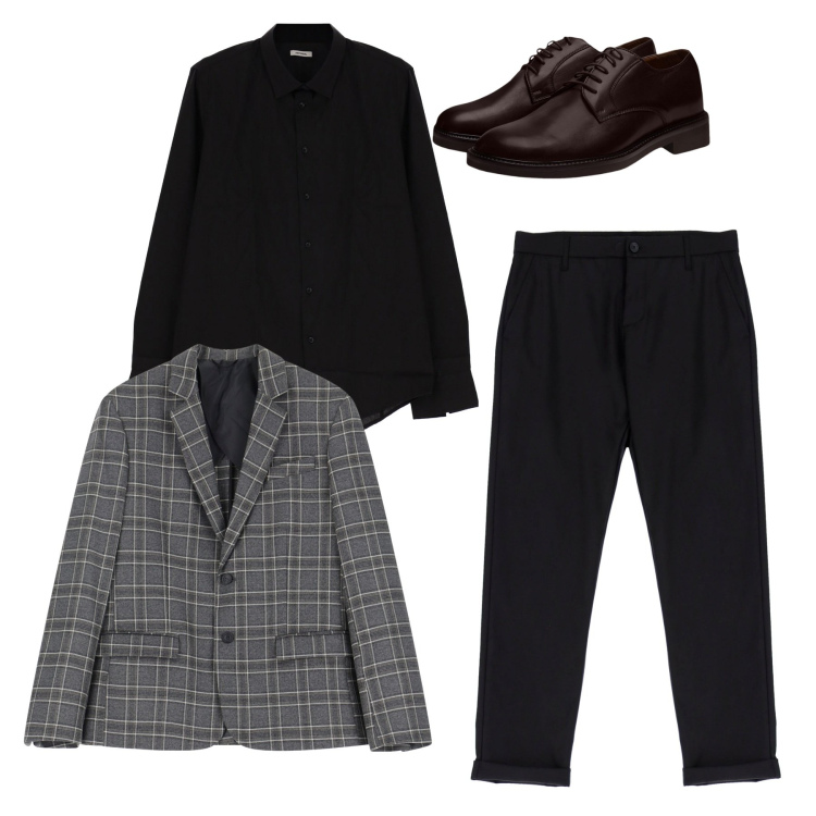 Outfit uomo - Imperial. Stile Casual per Serata speciale. Abbinamento con camicie, pantaloni, giacche, scarpe stringate.