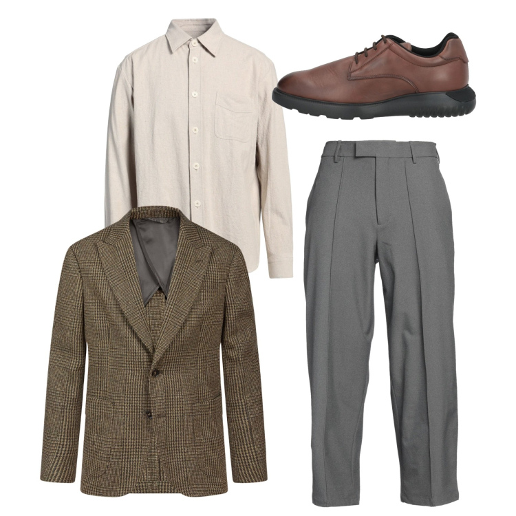 Outfit uomo - Casual Business. Stile Casual per Ufficio. Abbinamento con sneakers, camicie, pantaloni, giacche.