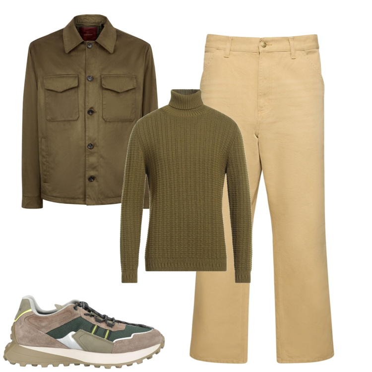 Outfit uomo - Total look #2064127. Stile Casual per Cerimonia. Abbinamento con maglieria, sneakers, giacche, pantaloni.