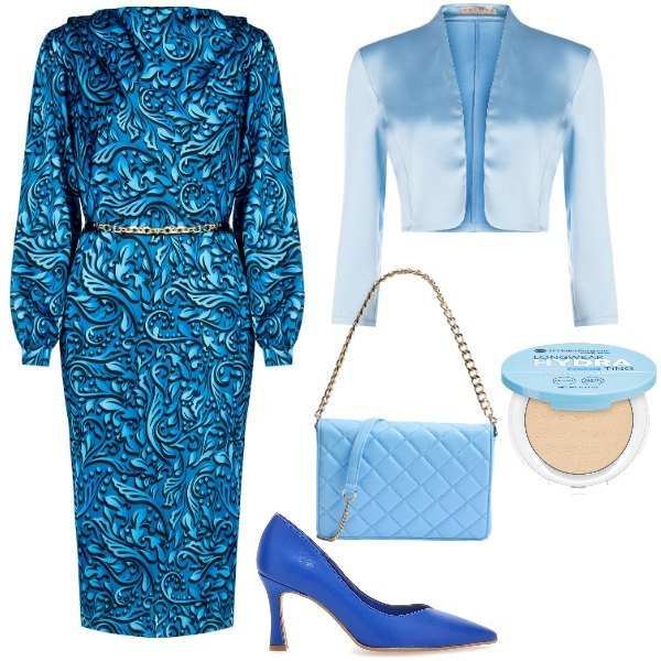 Outfit donna - Tonalità pastello. Stile Bon Ton per Cerimonia. Abbinamento con ciprie, borse a tracolla, vestiti midi/longuette, bolero, décolleté.