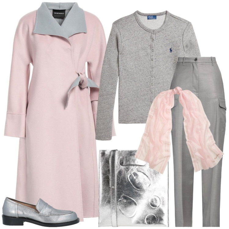 Outfit donna - Total look #2064540. Stile Casual chic per Tutti i giorni. Abbinamento con pantaloni cargo, mocassini, cappotti, borse a mano, cardigans, sciarpe.