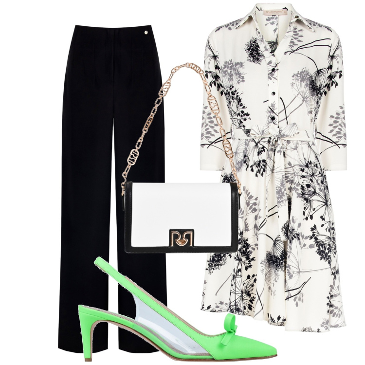 Outfit donna - Abiti asimmetrici. Stile Chic per Tutti i giorni. Abbinamento con décolleté, vestiti chemisier, pantaloni, borse a tracolla.