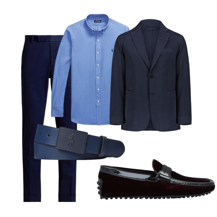 Outfit uomo - Total look #2064597. Stile Business/Elegante per Ufficio. Abbinamento con scarpe stringate, pantaloni chino, camicie, cinture, giacche.