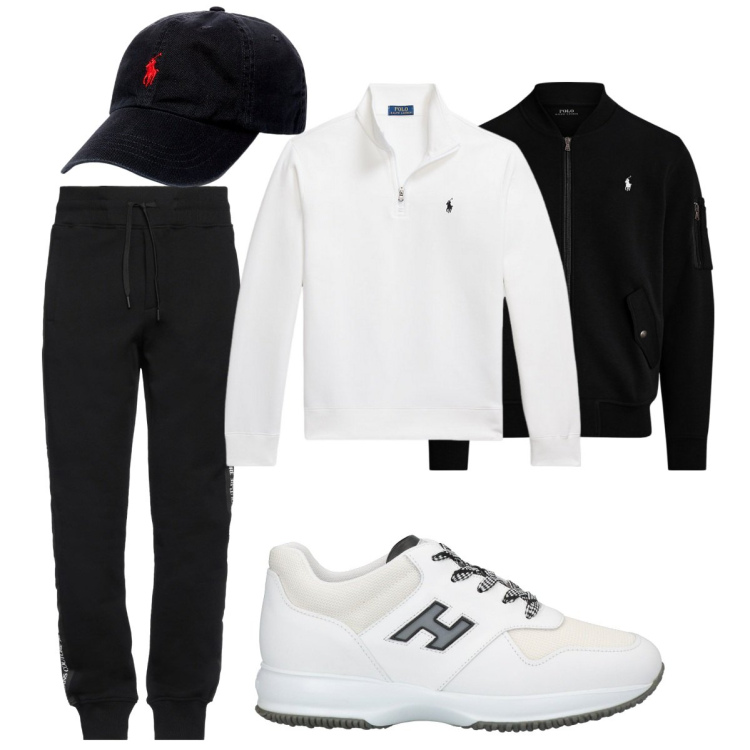 Outfit uomo - Sportivo. Stile Casual per Sport. Abbinamento con sneakers, pantaloni, cappelli, bomber, pullovers.