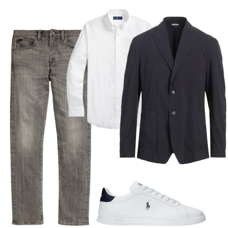 Outfit uomo - Casual chic. Stile Casual per Tutti i giorni. Abbinamento con giacche, sneakers, jeans, camicie.