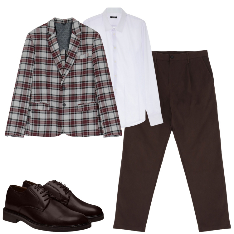 Outfit uomo - City. Stile Urban per Tutti i giorni. Abbinamento con camicie, pantaloni chino, giacche, scarpe stringate.