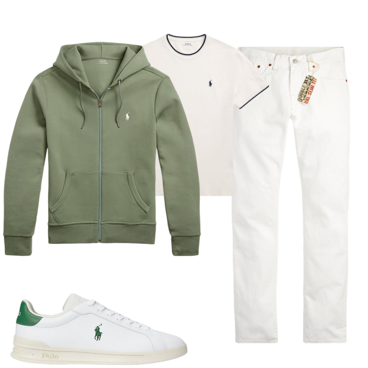 Outfit uomo - Total look #2064680. Stile Casual per Tutti i giorni. Abbinamento con felpe, jeans slim fit, t-shirt, sneakers.