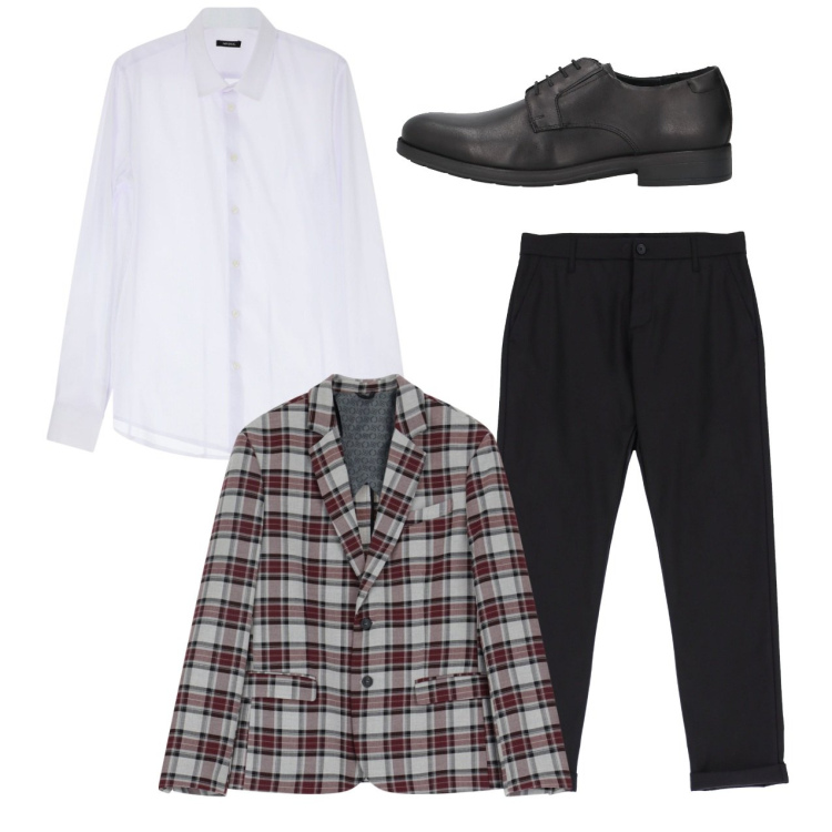 Outfit uomo - City. Stile Casual per Tutti i giorni. Abbinamento con scarpe stringate, camicie, pantaloni, giacche.