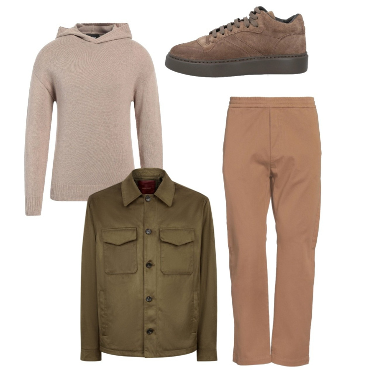 Outfit uomo - City. Stile Casual per Tutti i giorni. Abbinamento con pullovers, pantaloni, sneakers, giacche.