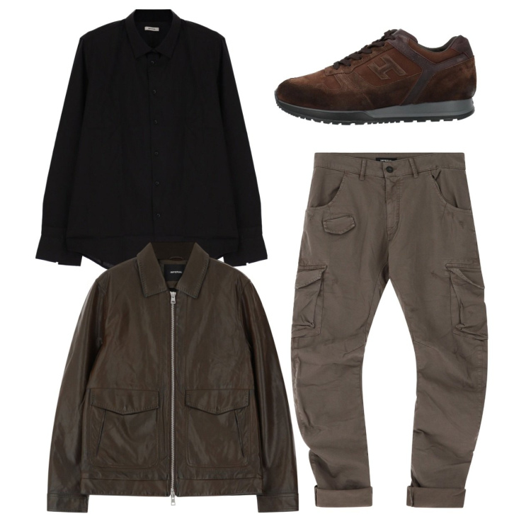 Outfit uomo - City. Stile Casual per Tutti i giorni. Abbinamento con sneakers, camicie, pantaloni cargo, giacche.