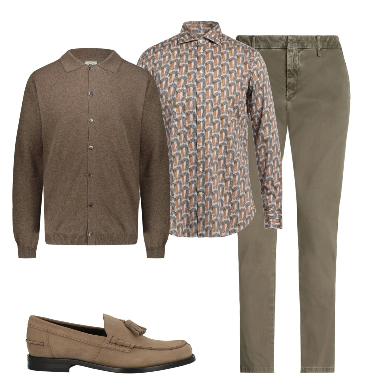 Outfit uomo - City. Stile Urban per Tutti i giorni. Abbinamento con camicie, scarpe stringate, pantaloni chino, polo.