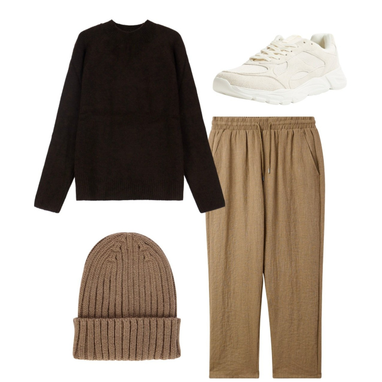 Outfit uomo - City. Stile Casual per Tutti i giorni. Abbinamento con pantaloni, sneakers, pullovers, berretti.