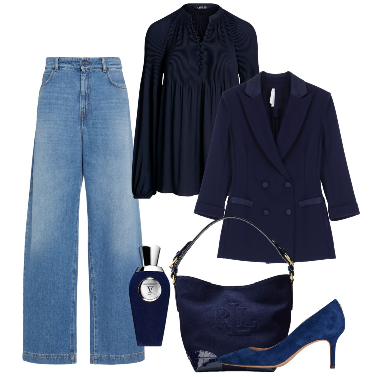 Outfit donna - Il mio colore preferito - @danipoetessa7. Stile Bon Ton per Tutti i giorni. Abbinamento con profumi, blazer, camicie, décolleté, borse a secchiello, jeans.