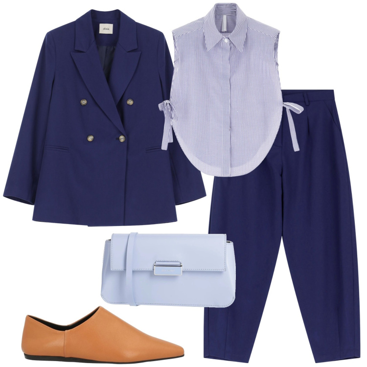 Outfit donna - Il mio colore preferito @danipoetessa. Stile Casual chic per Tutti i giorni. Abbinamento con mocassini, borse a tracolla, camicie, blazer, pantaloni.