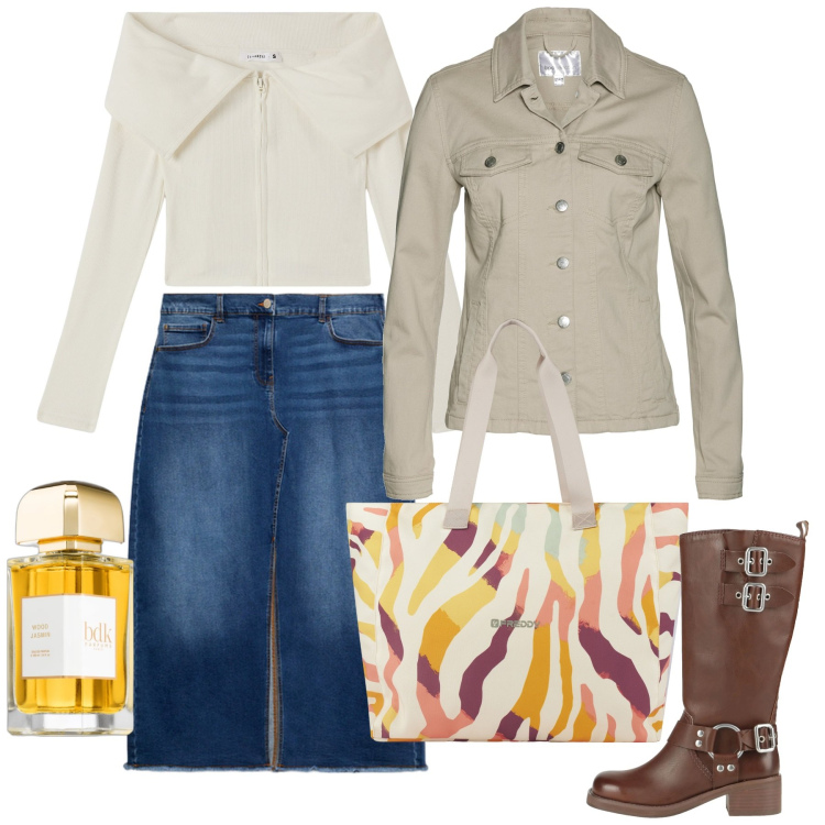 Outfit donna - Febbraio. Stile Bon Ton per Tutti i giorni. Abbinamento con blazer, stivali, profumi, cardigans, shopping bag, gonne lunghe.
