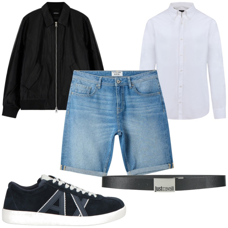 Outfit uomo - Total look #2065440. Stile Casual per Tutti i giorni. Abbinamento con sneakers, cinture, bermuda, giacche, camicie.