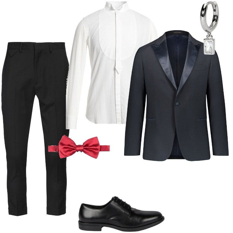Outfit uomo - Total look #2065745. Stile Business/Elegante per Cerimonia. Abbinamento con cravatte, camicie, pantaloni, orecchini, scarpe stringate, abiti.