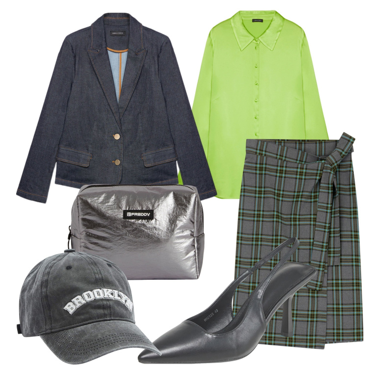 Outfit donna - British Horseman. Stile Casual chic per Sport. Abbinamento con cappelli, décolleté, valigie, gonne longuette, camicie, blazer.