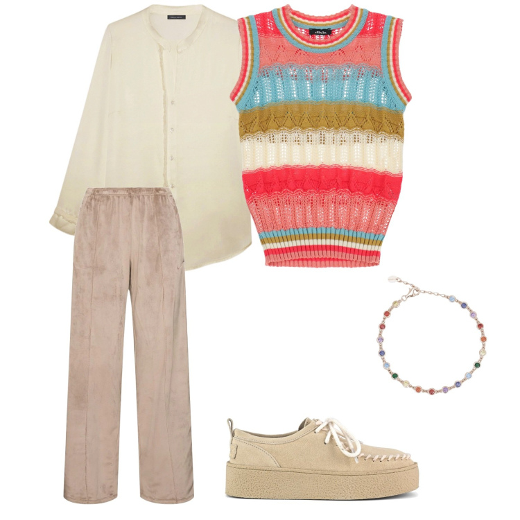 Outfit donna - Tutti a casa mia. per Serata fuori. Abbinamento con braccialetti, maglieria, mocassini, pantaloni, camicie.