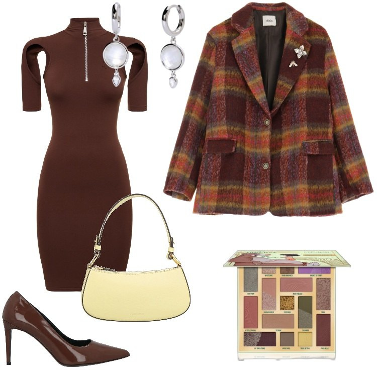 Outfit donna - jungle. Stile Boho per Cerimonia. Abbinamento con décolleté, borse a mano, ombretti, orecchini, blazer, vestiti.