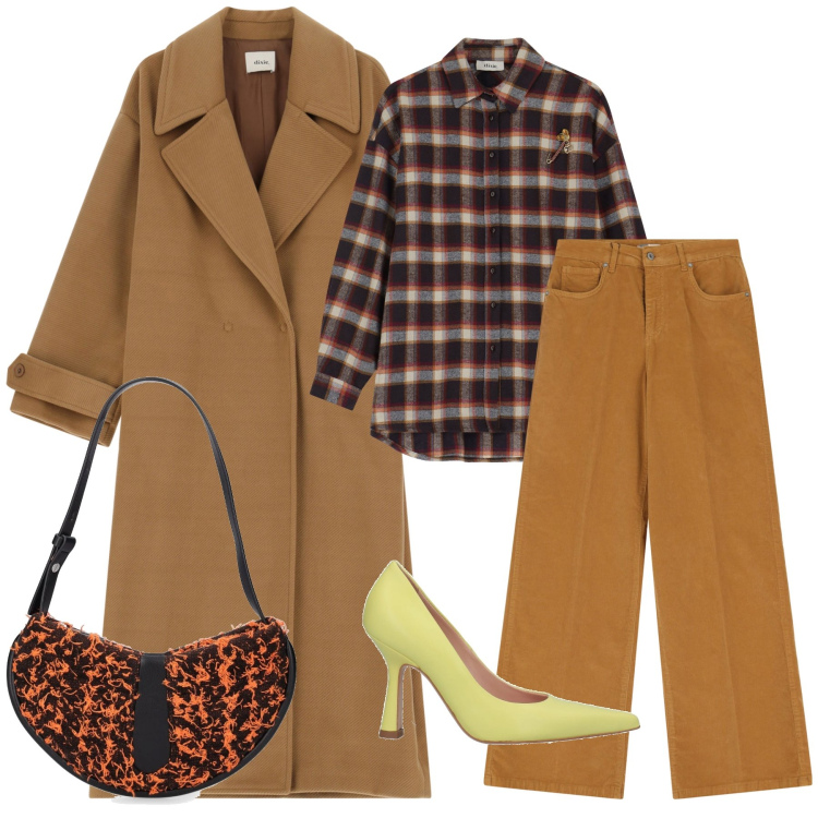 Outfit donna - Che mix per la riunione d ufficio. Stile Urban per Ufficio. Abbinamento con décolleté, pantaloni, cappotti, camicie, borse a spalla.