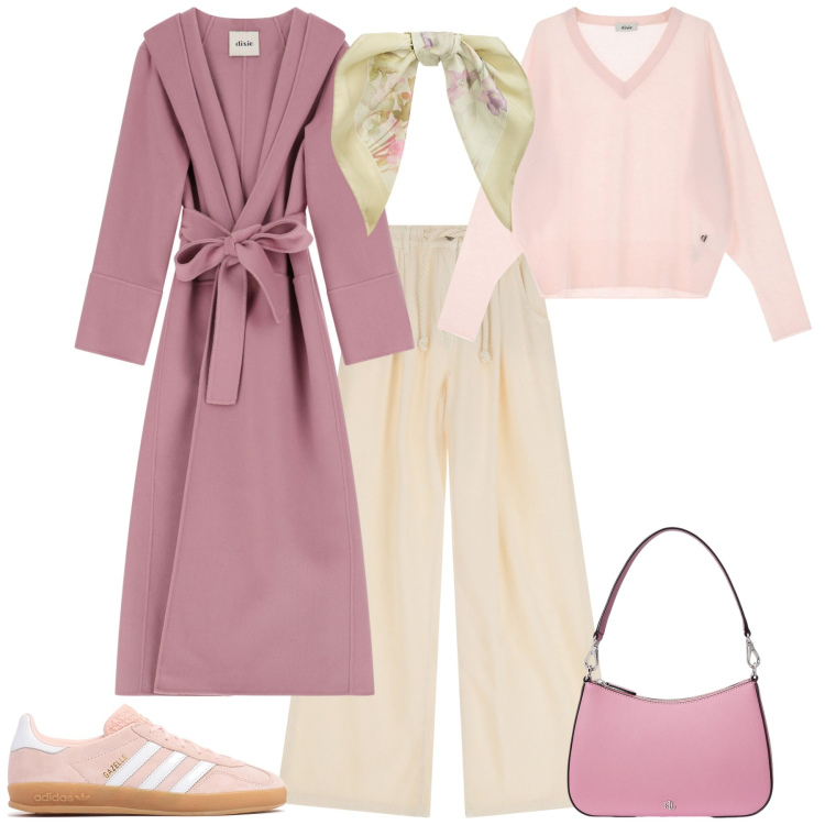 Outfit donna - Primavera nuova stagione. Stile Sporty chic per Tutti i giorni. Abbinamento con jeans, pullovers, cappotti, borse a spalla, foulard, sneakers.