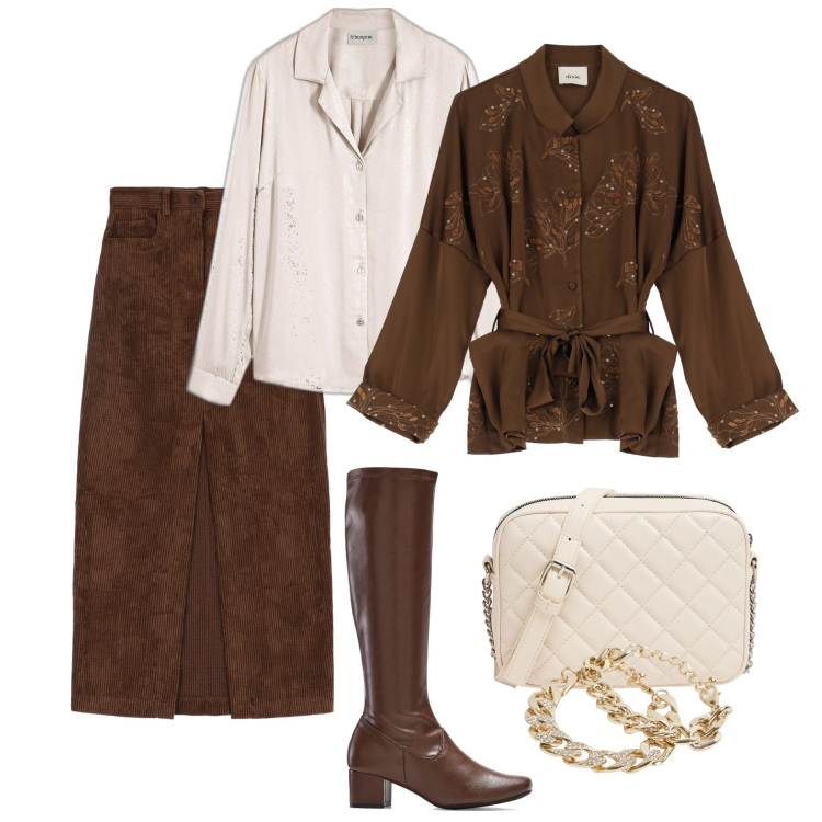 Outfit donna - Punti luce sul blazer. Stile Vintage retrò per Tutti i giorni. Abbinamento con camicie, stivali, borse a tracolla, braccialetti, blazer, gonne lunghe.