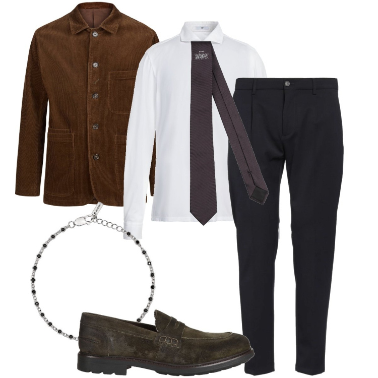 Outfit uomo - Elegante in velluto. Stile Business/Elegante per Cerimonia. Abbinamento con pantaloni chino, scarpe stringate, cravatte, camicie, braccialetti, giacche.