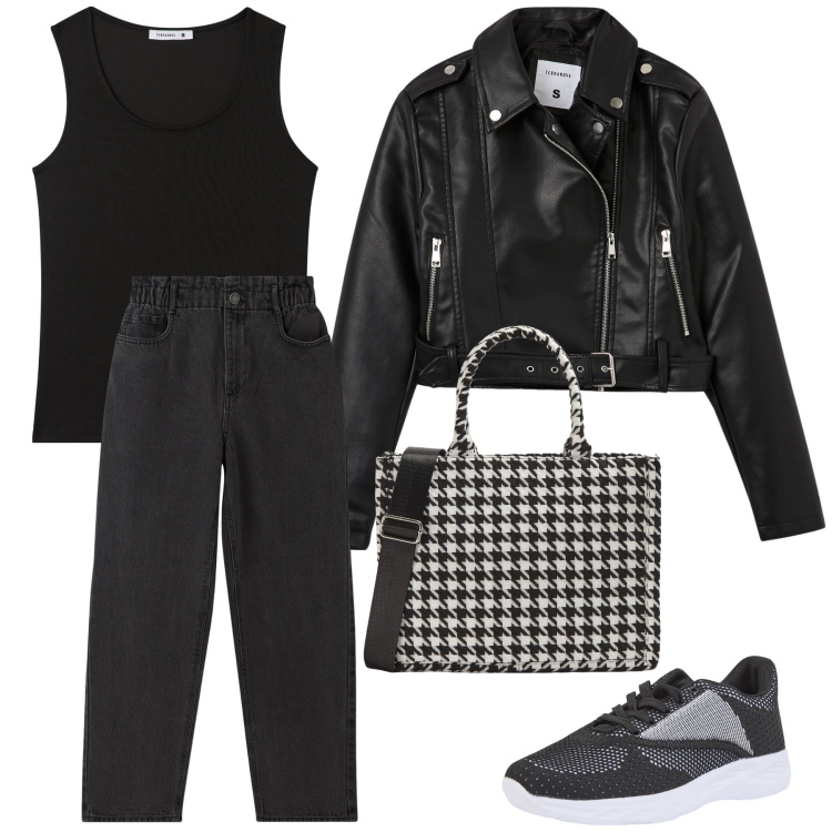 Outfit donna - Super saldi Terranova. Stile Urban per Tutti i giorni. Abbinamento con jeans, sneakers, shopping bag, canottiere, giacche.