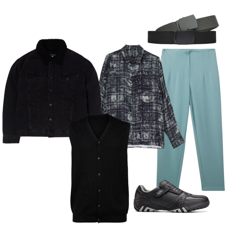 Outfit uomo - In ufficio. Stile Trendy per Ufficio. Abbinamento con scarpe stringate, pantaloni chino, giacche, cinture, camicie, gilet.