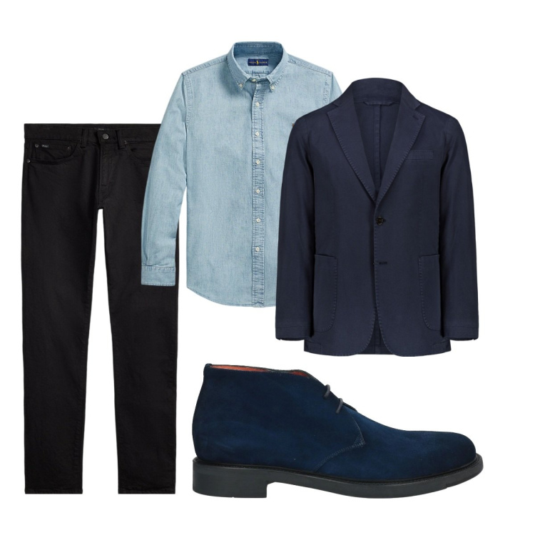 Outfit uomo - Total look #2066539. Stile Trendy per Tutti i giorni. Abbinamento con stivali e stivaletti, jeans, camicie, giacche.