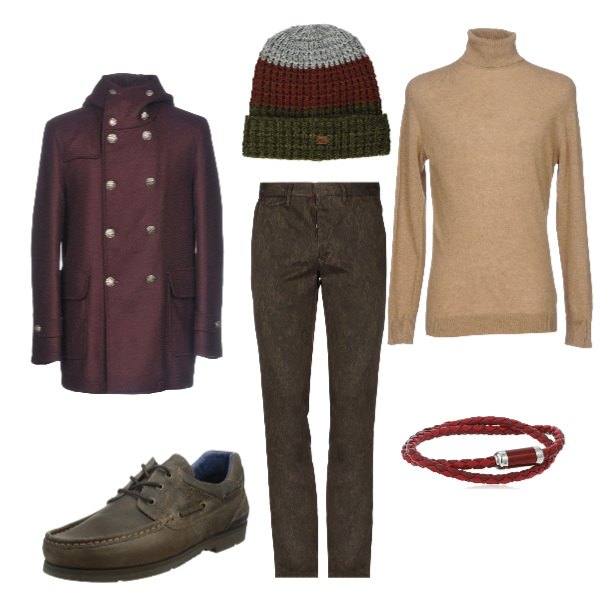 Outfit uomo - I colori dell'autunno. Stile Casual per Tutti i giorni. Abbinamento con pantaloni.