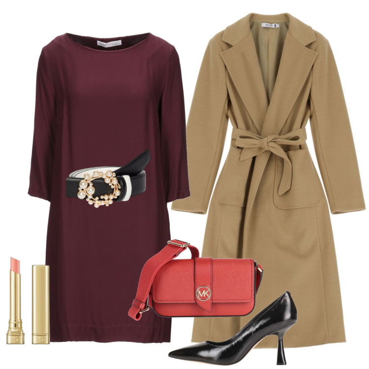 Outfit donna - Perle alla cintura. Stile Chic per Tutti i giorni. Abbinamento con décolleté, borse a tracolla, vestiti corti, rossetti, cappotti, cinture.