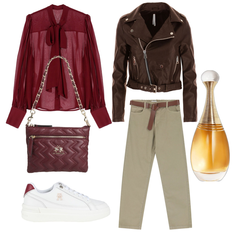 Outfit donna - Apericena!!. Stile Trendy per Tutti i giorni. Abbinamento con borse a mano, sneakers, profumi, pantaloni, camicie, blazer.