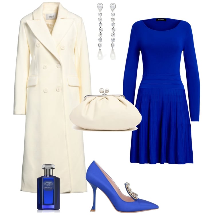 Outfit donna - Cerimonia evento serata speciale. Stile Bon Ton per Cerimonia. Abbinamento con décolleté, cappotti, profumi, vestiti, pochette, orecchini.