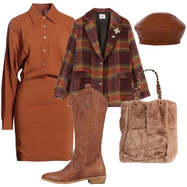 Outfit donna - Dettagli che fanno la differenza. Stile Trendy per Serata fuori. Abbinamento con stivali, vestiti corti, borse a mano, cappelli e berretti, blazer.