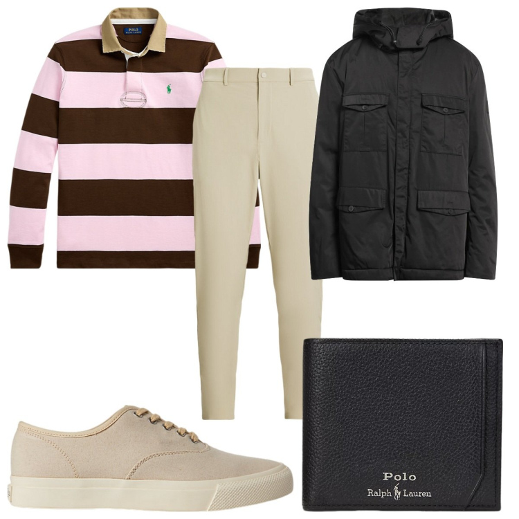 Outfit uomo - Total look #2067655. Stile Casual per Tutti i giorni. Abbinamento con giacche, sneakers, maglieria, pantaloni, portafogli.