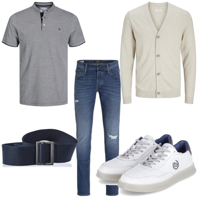 Outfit homme - Urban #1301. Style Urban pour Tous les jours. Assortir avec gilets, polos, ceintures, jeans, chaussures à lacets.