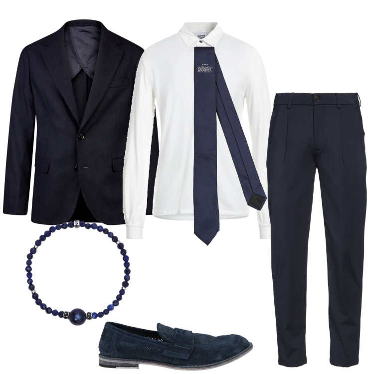 Outfit uomo - Il testimone dello sposo. Stile Business/Elegante per Cerimonia. Abbinamento con scarpe stringate, camicie, cravatte, pantaloni, braccialetti, giacche.