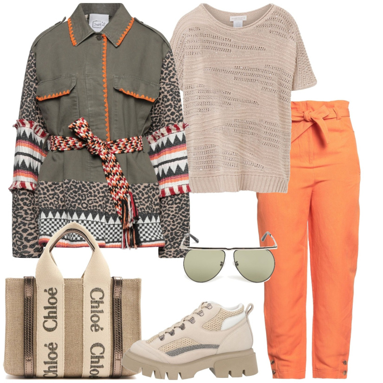 Outfit donna - Colori preferiti. Stile Casual per Tutti i giorni. Abbinamento con pantaloni, camicie, pullovers, stivaletti, occhiali da sole, borse a mano.