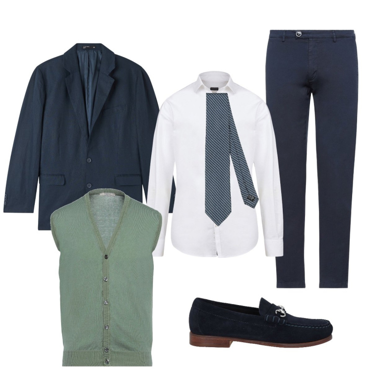 Outfit uomo - Invitato alla Cerimonia. Stile Business/Elegante per Cerimonia. Abbinamento con pantaloni skinny, cardigans, scarpe stringate, cravatte, giacche, camicie.